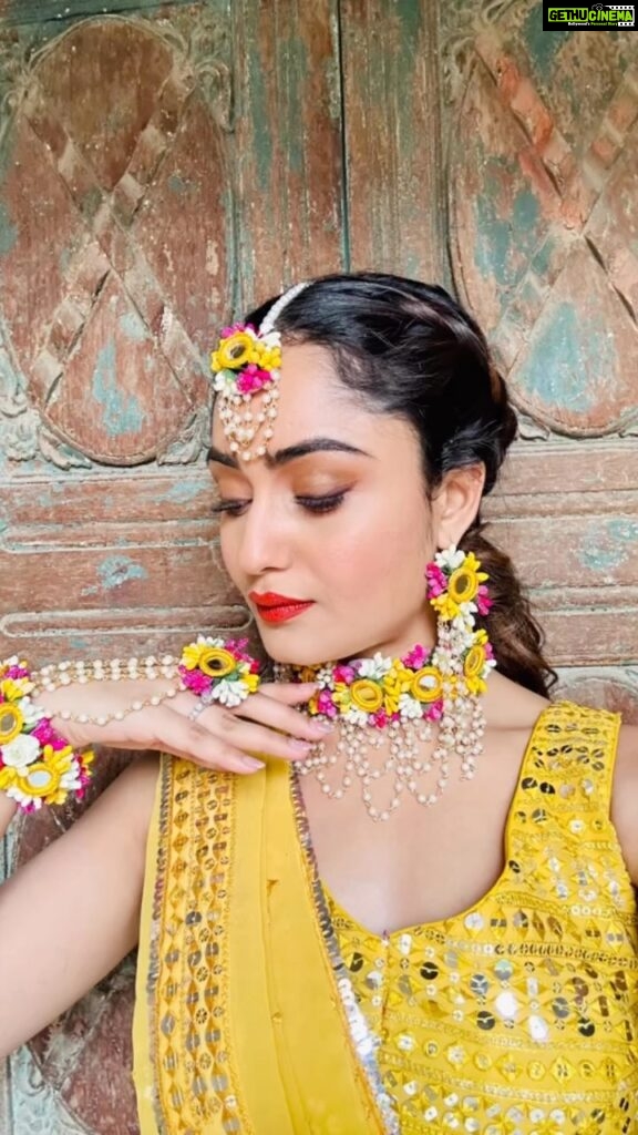 Tridha Choudhury Instagram - Feeling festive ⭐️ #bridetobe #indianbrides #haldiceremony #haldioutfit #haldi