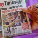 Adah Sharma Instagram - Proud paati 😁 Paati collects all newspaper clippings of her granddaughter 🫀🫀🫀🫀❤️ I'm soooo lucky I got a chance to create GaneshJis murti with these skilled women 😘 @prashantkjadhav007 took these pictures . We did a shoot together (in 2021 i think)with @petaindia to get horse carriages off the roads and opt for e-victorias. He won an award for those pics 😍😍 Paati has an off from school this weekend and we are going to watch 4 movies back to back !! Jawaan, OMG 2 ,Gadar 2 and Rocky aur Rani ki prem Kahani ...ok byeee