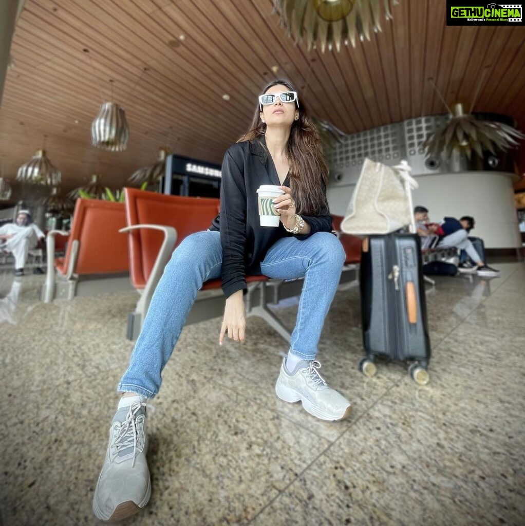 Aditi Gautam Instagram - Promotions #athidi . . . . . . . . . . . . #picoftheday #bestoftheday #airport #airportfashion #airportlook #coffee #coffeetime #morning #flight #travel #travelphotography #trending #exploremore #viralpost #actress #teluguactress #telugucinema