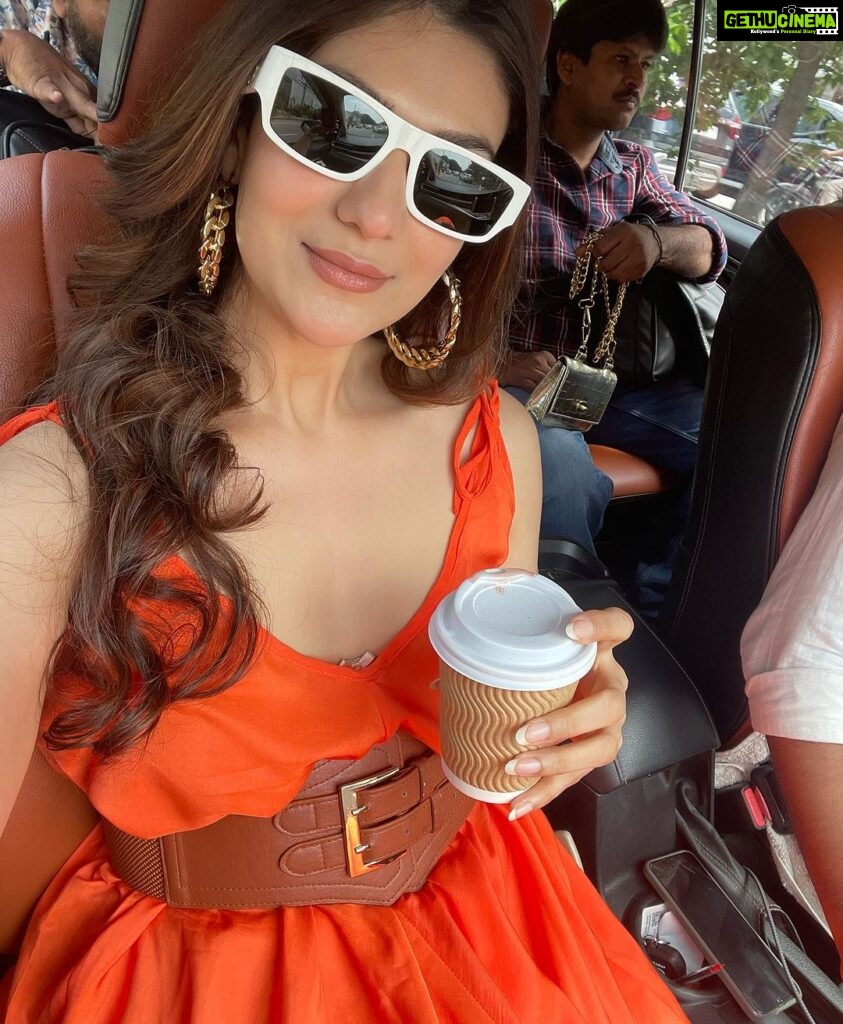 Aditi Gautam Instagram - A day filled with coffee and interviews! Can’t wait for you guys to watch #athidhi on 19th sept only on @disneyplushstel @disneyplushotstar . . . . . . . #interview #coffee #morning Hyderabad