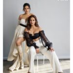 Aisha Sharma Instagram - The Slaying Duo. @fhmindia Editor: @nitin.ax Fashion editor and stylist: @suchita_tish Asst. : @mehaknirh Photographer : @trishasarang Makeup: @priyankachourasia342 Hair: @tinamukharjee_official Shoot designed and managed by:@ suchita_tish PR Agency : @hypenq_pr Outfit deets : On Neha Top:-@labelmannatgupta Skirt:-@ranbirmukherjeeofficial Boots:-@saintgworld Earpiece:-@anaquajewels On Aisha Outfit:-@labelmannatgupta Heels:-@monrowshoes Jewelery:-@swarovski #sharmasisters