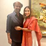 Aishwarya R. Dhanush Instagram - Post pack up …dress up …show up ✨ #jaileraudiolaunch #aboutlastnight✨ APPA ❤️