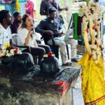 Aishwarya R. Dhanush Instagram - Happens to be a Friday ..early start and shooting in an age old Amman temple …can call it coincidence or sometimes I believe god has her own sweet small ways of communicating with her child😇🌸🙏🏼#blessingsindisguise #lovemyjob