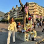 Aishwarya Sharma Bhatt Instagram - Drama is always there 🎭🤪 this time I Chose #montreux for that 🎬😁 @montreuxriviera @chaplins.world @myswitzerlandin #montreuxriviera #chaplinsworld #ineedswitzerland #aishwaryasharma #dramaqueen #switzerland #charlichaplin #freddymercury #queens #wewillrockyou Montreux, Switzerland