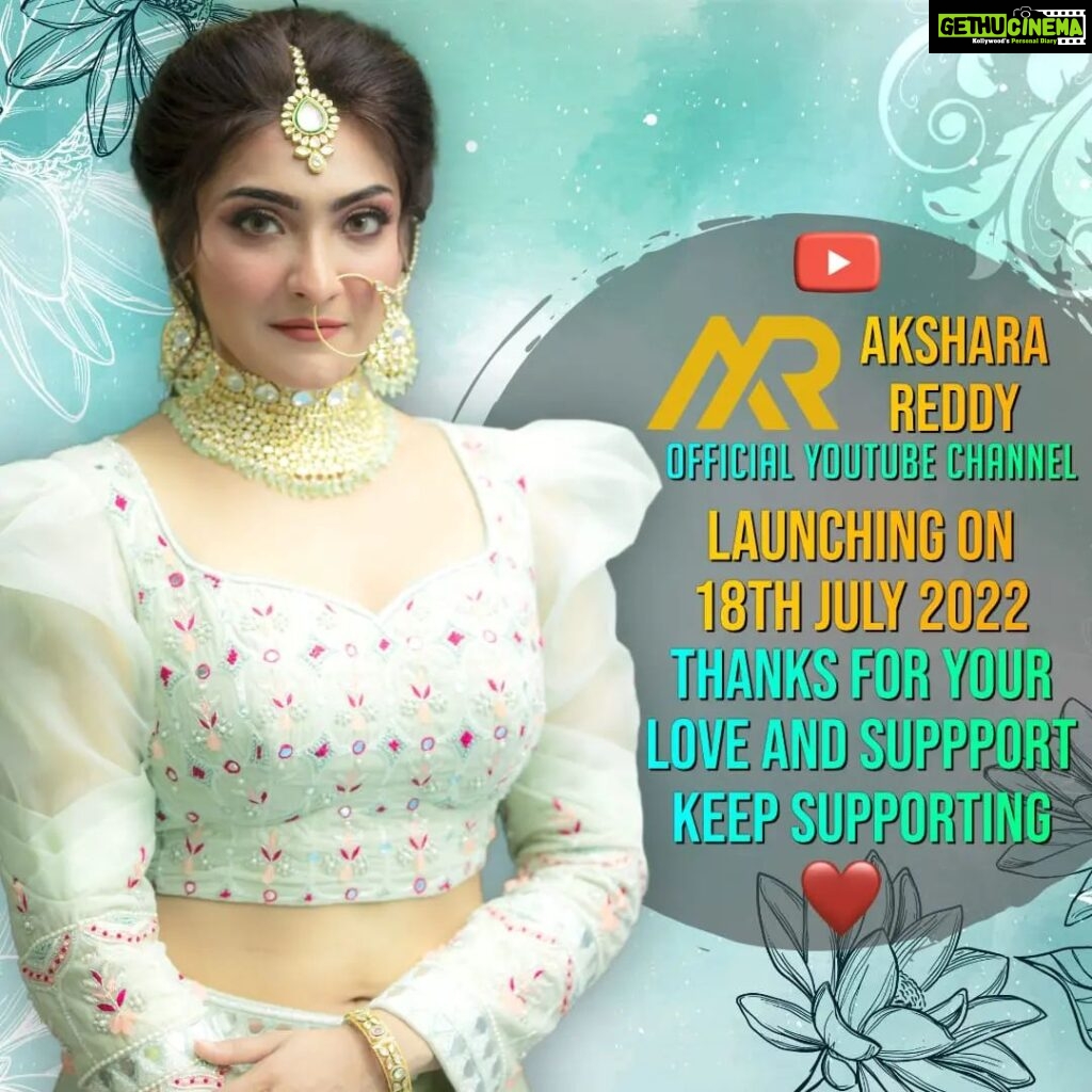 Akshara Reddy Instagram - One more day to go..!! Official YouTube channel launching tomorrow..