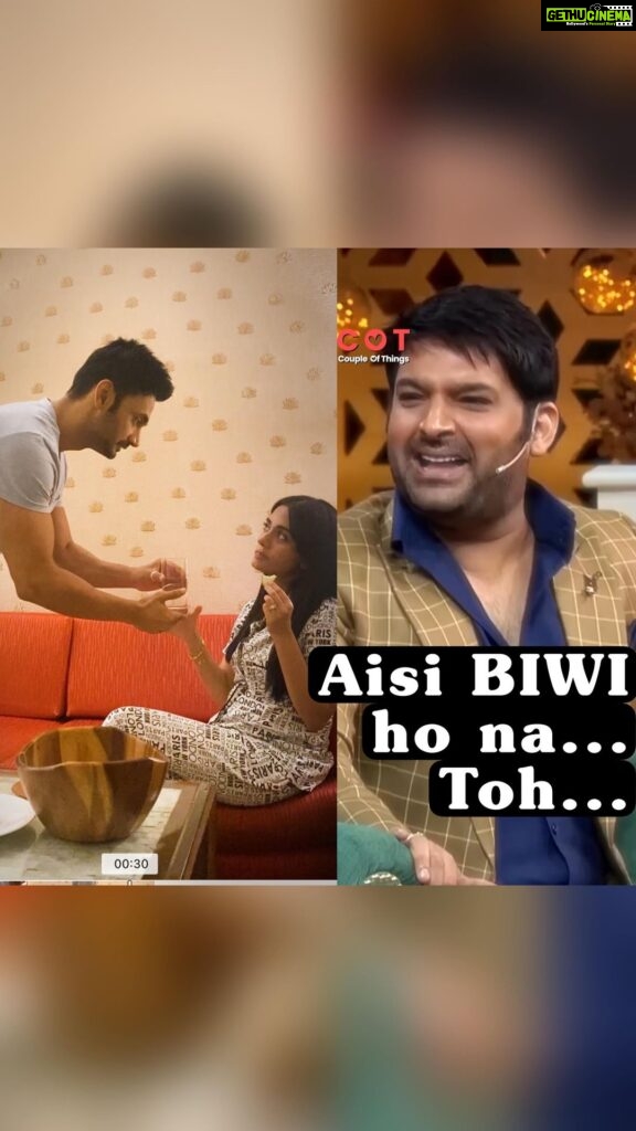 Amrita Rao Instagram - Amrita Rao- Reel vs Real 🤩 all Buoys who post “I Deserve a POONAM in My Life” ( including Kapil ) - Ek Baar Ye Dekhlo 🤪😅 @kapilsharma bhai aap bhi 🥳 #reels #funnyvideos #husband #wife #trending @team.kapilsharma