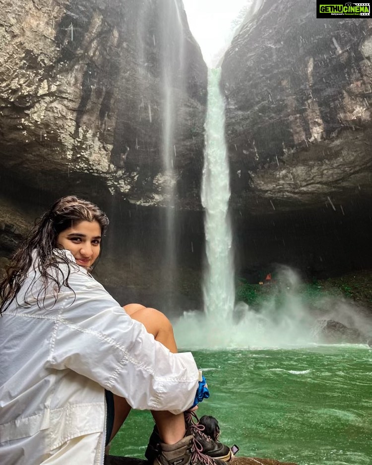 Ananya Agarwal Instagram - brb, chasing waterfalls🌈 Devkund Waterfall, Bhira