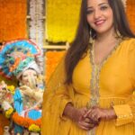 Antara Biswas Instagram - Ganpati Bappa Morya 🙏…. #happyganeshchaturthi Beautiful 🤩 Outfit by my Dear @rashmi_aaryaa ….