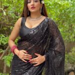 Antara Biswas Instagram - ♠️♣️…. Black… Styled by : @stylingcityy Wearing: @readiprintfashions @indianweddingsaree