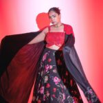 Anupama Gowda Instagram - Addicted to black and some red 😜 Outfit : @kalasthreebytejaswinikranthi Styling : @tejukranthi @khushi_jagadisha Neck piece : Gifted PC: @raghavstudios Bangalore, India