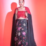 Anupama Gowda Instagram - Addicted to black and some red 😜 Outfit : @kalasthreebytejaswinikranthi Styling : @tejukranthi @khushi_jagadisha Neck piece : Gifted PC: @raghavstudios Bangalore, India