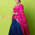 Anupama Gowda Instagram - Last one from the series 🌸 Styling: @tejukranthi Assisted by: @khushi_jagadisha Outfit: @sindhureddyofficial Jewellery: @sunrisesilversmiths PC: @raghavstudios