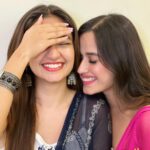 Anushka Sen Instagram - Happpy Happy Birthday JJ🤗 Hope you have a great year filled with lots of happiness and joy. Us dancing without our heels at parties, eating chaat and Chinese, making fun of our little bro Ayaan, twinning coincidentally and always having a great time together! I miss you so much, let’s catch up soon 😍🤗🧿