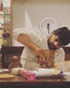 Archana Shastry Instagram - Matti Ganesha , Eco friendly Ganesha by Jaggi in the making 👏🏻#ganeshchaturthi #archanashastry