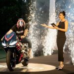 Archana Vijaya Instagram - As you can see I’m very serious about my job !! 😜😄 Super fun evening launching the sexy @apriliaindia RS457 sports bike in India ahead of the very first MotoGP in India ! A very proud moment for the entire Piaggio team ! 👏🏼👏🏼👏🏼 Thank you @toastevents_in for a great show ! As usual ! 😄😄