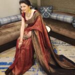 Bhagyashree Instagram - Red, red wine.... . . Stylist - @roshni0819 Outfit - @turajaofficial x @offbeatmediain Hair - @nadeemkhan.hair #sarilove #sari #saree #traditional #indianweaves #weavesofindia #bebeautiful #beyourownkindofbeautiful #indianwear #royalty #classic #jamevar