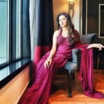 Bhagyashree Instagram - Color of the season. Styled by @kmundhe4442 Outfit by: @jigarmaliofficial @fashionbusinessofficials #red #redsaree #sareelove #saree #glamour #style #click #photoshoot #strikeapose #beyourownkindofbeautiful #ootd