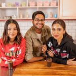 Bhumi Pednekar Instagram - Time to make the best ever #Haanji Hot Chocolate with your squad and make the best memories💁🏻‍♂️✨ I made mine with the best ever @bhumipednekar @shehnaazgill AKA Kanika and Rushi, from this year’s blockbuster chick-flick, #ThankYouComing 🙌🏻🫶🏻Give it a shot now and enjoy some quality sip-sip hurray moments with your crew ❤️✨ Ingredients: 🍫2 + 1/2 cup milk 🍫1/4 cup sugar 🍫1/4 cup cocoa powder 🍫1 tsp cinnamon powder 🍫1/2 tsp ginger powder 🍫2 tbsp Biscoff spread 🍫1 + 1/2 cup chocolate chips Method: 1) In a saucepan, add milk, sugar, cocoa powder, cinnamon powder and ginger powder 2) Let it come to a simmer and then add Biscoff spread and chocolate chips to it 3) Cook until it thickens and the chocolate is melted 4) Pour into 4 cups and enjoy bake with shivesh, shivesh bhatia, hot chocolate, yummy, hot chocolate recipe, recipes, food, movie, chocolate lovers, chocolate, desserts