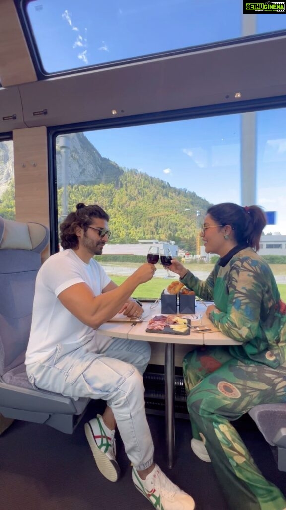 Debina Bonnerjee Instagram - The Golden pass panoramic express 🚝 @goldenpassexpress save this for your reference. Whenever you plan a trip to Switzerland, taking a trip with this panoramic express is an experience worth in your kitty. We took this golden pass express from Interlaken to Montreux. If you hold a Swiss travel pass, you can hop onto this train, … but they see it’s better if you reserve a seat . Reserve a seat is for 20 chf per person … which we did , but you can always take a chance as most of the seats are empty. . . @myswitzerlandin #ineedswitzerland #interlaken #montreux #swiss #switzerland
