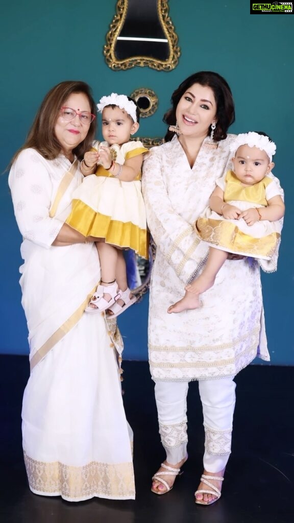 Debina Bonnerjee Instagram - माँ।। . #youarestrongerthanyouthink #शक्ति #shubhobijoya . My white and gold suit @monkandmei