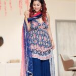 Debina Bonnerjee Instagram - Ready, steady, pose 💙 . Outfitby: @seasonsmumbai Styledby: @stylebysugandhasood @teamsugandhasood Assistedby: @styleitupwithmicheala Jew: @rimayu07 . . #ganpatibappamorya
