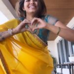 Disha Madan Instagram - 🌻 My gorgeous saree is fully custom made! ✨ Yellow silk fabric was purchased separately by my mom & given to our tailor for intricate mirror work all over the border of the saree! My blouse stitched by Bhuvi Kilpady! #DancingWithMyJhula #SixYards
