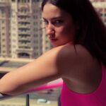 Elena Roxana Maria Fernandes Instagram - I see you looking at me! . . Photographer: @guzal_photography Outfit: @skims . . . #pink #outfit #fashion #trends #style #slay #pretty #prettypink #face #stare #glam #glow #ootd #travel #traveldiaries #shoot #shootdiaries