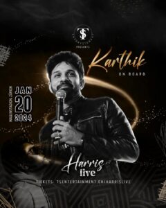 Harris Jayaraj Instagram - .
🎤 WELCOME ON BOARD - KARTHIK🎶

Our favorite Tamil singer, the incredibly talented Karthik, known for his soulful melodies, is coming all the way from Chennai to mesmerize us at THE HARRIS LIVE in Zürich!

🌟 With a voice that can melt hearts and a repertoire of chart-topping hits, this is a performance you won't want to miss. Hurry & Grab your tickets Now🎟️🏃

#HarrisJayarajConcert #MusicMagic #GetYourTickets #harrisjayarajhits #harrisjayaraj #harrisjayarajmusical #harrisjayarajsongs #harrisjayarajfans #harrisjayarajmusic #harrisjayarajbgms #harris #harrisjayarajslovelymusic #princeofmelody #harrisjayarajfansclub #harrisjayarajbgm #harrisjayarajfansinstagram #tamilsong #melodyking #isaiminnal #trending #gvm #harrisjeyaraj #princeofmelodyharrisfans #harrishjayaraj #music #harrisjayarajmashup #harrislive #karthik #tsentertainment