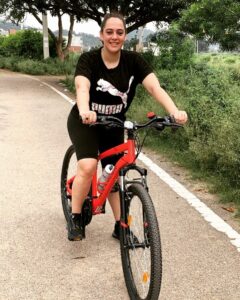 Hazel Keech Instagram - Just what the Dr prescribed! A dose of happiness mixed with rain and cycling! Ill be honest, although Im smiling in this photo, I was also dying. Its been a very long road of recovery for me over many months and this is the first day I am exercising, which means this was a real struggle. But i also know, like anyone else who has to start from scratch again, that this will most likely be the hardest day. Proud of myself today. Thank you @pumaindia for the motivation, support and encouragement