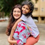 Juhi Parmar Instagram - My most favourite pictures are the ones where we are lost in our laughter and smiles! Its truly a blessing to giggle, laugh and enjoy the smallest treasures of life from your eyes my little Ginni! #love #loveyou #mylifeline #lifeline #mother #motherhood #motherdaughter