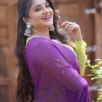 Karunya Ram Instagram - 💚💜 : : : Wearing : @devnastitchingstudio Makeup : @makeoverbysamridhi_ram Pics : @vishnu_vcaptures : : #karunyaram #milkybeautykarunyaram Elements Resort