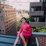 Kirti Kulhari Instagram - #gulabo in #nyc #newyorkcity Thank u team for putting this gorgeous look together in a short period .. means a lot to me ❤️ @redbisonproductions @sachislifemovie @silk_angels @thescientistfilmmaker @villas.bambroo @mulberry_media @patelneerja Styling : @sandeepravi89 Outfit: @maisontai Photographer: @swapniljunjare Rings: @shoppaksha Makeup: @rachna.mua Hair: @vanitysisters.t Shoes: @michaelkors #highfashion #streetstyle #newyorkfashion #pink #indianfabric #silk #sachislife
