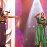 M.M. Manasi Instagram - In the moment 🥰❤️ #M3Live 📸 - @arunprasath_photography Stylist - @pallavi_85 MUA - @rachelstylesmith @nanbanentindia @aariarujunanactor #NanbanEntertainmentLaunch #MMManasi #MMMonissha #LiveInConcert #SisterGoals #nanbanartsandculturelaunch Chennai Trade Centre