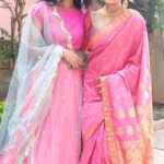 M.M. Manasi Instagram - Twinning and transitioning for life 🧬 🩷 . #mmmanasi #mmmonissha #m3sisters #singers #voiceoveractors #transition #transitionreels #pink #coordinatedoutfits #sistersquad #sistergoals #smile