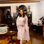 Manisha Koirala Instagram - Lilac colour is associated with mindfulness, spirituality, and tranquility. Hope that has an effect on me 😁🤪 Wearing Aks Collection