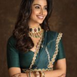 Meenakshi Chaudhary Instagram - 🌪️🌪️ Styled by - @riechamallick Outfit by - @anjanabohra_official Jewellery - @karnikajewelshyd Shot by - @jimmynomula Hair by - @chinnisrinu_stylist Makeup by - @chadarasapallivamsikrishna