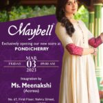 Meenakshi Govindarajan Instagram - I’m excited to launch the new @maybell_india store at Pondicherry. Come and join us for the grand celebrations. @maybell_india #maybell #getreadywithmaybell #comingsoon #newstoreopening #pondicherry #storelaunch
