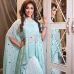 Mouli Ganguly Instagram - May you have a blue-tiful day ! . . Outfit @yuktaadesignerstudio Hair and makeup @priya_sureka