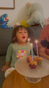 Nakul Instagram - Happiest birthday to our wonderful, fiercely independent, ever loving Akira ! 🌈🌸

Three years with you, you have made us in to better humans and parents and brought in sides in Mumma & Pappa that we never knew existed. We are always grateful that you were born to us my love ! Happy happy three ! 😘😘😘 

That was the banana chocolate chip muffin she wanted ! 💖

#myakira #ourdaughter #birthday #threeyearsold