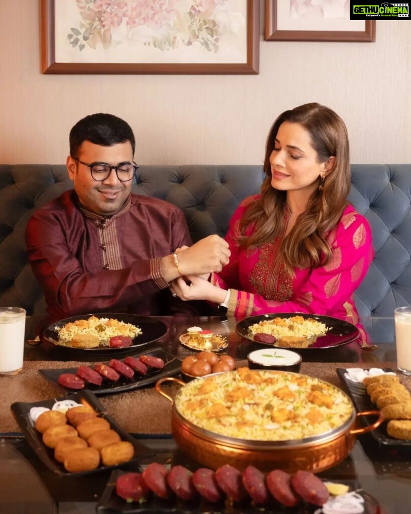 Neelam Kothari Instagram - "As Raksha Bandhan approaches, I constantly think of my dear brother Afsheen, who lives in America. Anticipating this day brings nostalgia and a yearning for his presence, despite the miles between us. Then there's Bhavik—my chosen brother. Not by blood, but by heart. Built on shared moments and understanding, our bond is unlike any other. In the wake of our father's passing, I grew closer to my brother, but the physical distance between us and its challenges were deeply felt. That’s when Bhavik became my anchor, offering practical advice and unwavering support. His care went beyond professional, providing indescribable comfort. With Raksha Bandhan approaching, I'm filled with gratitude towards him. Tying rakhi to Bhavik isn't just a ritual; it's a tribute to brotherhood formed purely through joys and sorrows. Afsheen might be far away, but knowing I have Bhavik brings him peace and assurance. To add delight to this occasion, Bhavik and I indulge in royal biryanis from Behrouz. Over the years, it's become our Rakhi ritual—savouring biryanis, sharing stories. And not just us, but our entire family joins us over this scrumptious spread of delicious biryanis and kebabs. As you celebrate Raksha Bandhan, consider including Behrouz in your festivities, to truly elevate the celebrations Happy Rakshabandhan!"