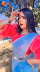 Nisha Ravikrishnan Instagram - ಪುಷ್ಪವತಿಯಾಗಿ ರೌಡಿಬೇಬಿ ಸ್ಟೆಪ್ಸ್..! #Gattimela #ZKReels #ZeeOnTheGoReels #ZeeKannada #BayasidaBaagiluTegeyona @nisha_milanaa