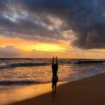 Nivedhithaa Sathish Instagram – It’s called a ‘calling’ for a reason. It speaks to you. Once you find it, you can’t ignore it. It’s like background music – never turning off, but making life more beautiful. 
Your destiny won’t be a whisper. It will be a scream. 🌅 

#Sunsetlover #Coastline #Srilanka #lustforlife Kosgoda, Sri Lanka