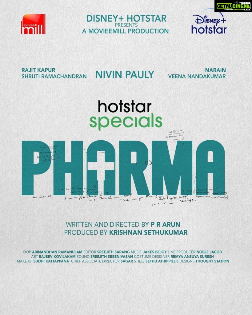 Nivin Pauly Instagram - Absolutely delighted to be a part of #Pharma, a new addition to the world of Malayalam Web Series, helmed by PR Arun and brought to life by Krishnan Sethukumar. Streaming exclusively on Disney+ Hotstar! 📺 @rajitkapurofficial @narainraam @shruti.ramachandran @veena_nandakumar @muthumaniiii Written and directed by @prarun Produced by @krishnansethu Director of Photography @abinandhanramanujam Editor @sreejithsarang Music @jakes_bejoy Line Producer @noblejacob5455 Sound @sreejith.cv.3 #Pharma #PharmaWebseries #PharmaWebseriesSeason1 #DisneyPlusHotstarMalayalam #DisneyPlusHotstar #HotstarSpecials #webseries #malayalam #drama #socialdrama #familyseries
