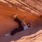 Pooja Batra Instagram - In the geologic wonderland known as Valley of Fire 🔥with Petroglyphs that date back AD 500-1100 & rich Cryptobiotic Soil. #Nevada #LasVegas 📸 @tamannashah