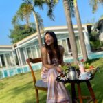 Pooja Chopra Instagram - Happiness is a mouth-FULL ovv cake . . . . . . . . #breakfastview #cakeonmylips #sunkissed #mountains #clearskies #garden #smiles #sunrise #myfav #imlovinit #cake #calories #nofilter #onavacay #girlinpink #iwokeuplikethis #nofilter #happypuppy The Forest Club Resort