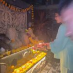 Raveena Tandon Instagram - It’s the time for the festive season to commence with the arrival of Bappa! With friends and family! Our in-house Bappa gets pampered year through, but even more these days .. ♥️🌸🕉️🌸♥️ Bandra West