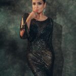Raveena Tandon Instagram - In the darkness of the night… 🖤 Outfit : @estera_trends Earrings : @thehouseofmbj Rings : @jet_gems Footwear : @monrowshoes @id8mediasolutions Styled by @poojagulabani Glam by @sshurakhan Clicked by @deepak_das_photography Managed by @reemapandit Mumbai, Maharashtra