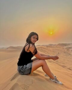 Reeshma Nanaiah Instagram - Dunes, dust, and desert dreams 🏜️
@visitabudhabi 
.
.
.
.
.
#InAbuDhabi #desertsafari #desertlife #ad