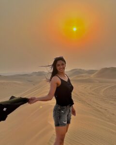 Reeshma Nanaiah Instagram - Dunes, dust, and desert dreams 🏜️
@visitabudhabi 
.
.
.
.
.
#InAbuDhabi #desertsafari #desertlife #ad