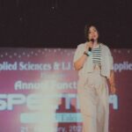 Sapna Vyas Instagram – An evening that I will surely cherish! Thanks @ljiasofficial for inviting me to witness your annual fest. 

Shared the stage with the talented cricketer @urvil_patel_37 and learnt a thing or two about IPL. 

Got to learn many things about the college from the enthusiastic and passionate Prof. @dhruvil_brahmbhatt 

Felt as if I was walking the red carpet thanks to the celeb prof @dr.snehanair1008 who is adored by her students. 

Shoutout to @instylehiren for aligning the stars for this event. L.j. Campus